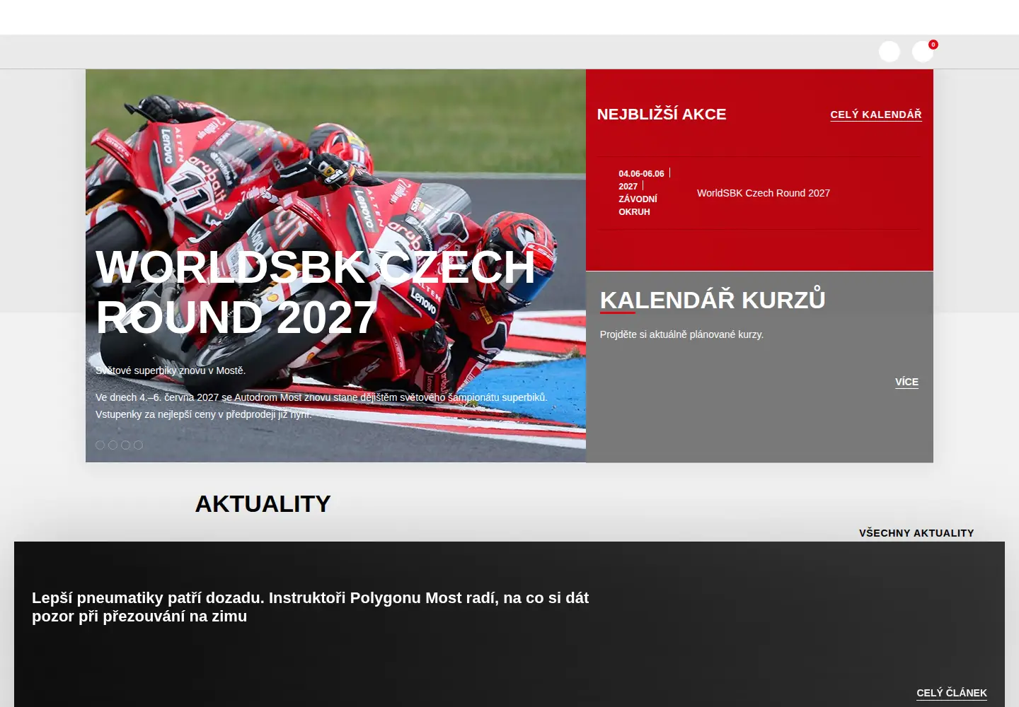Captured homepage of autodrom-most.cz in the current scan