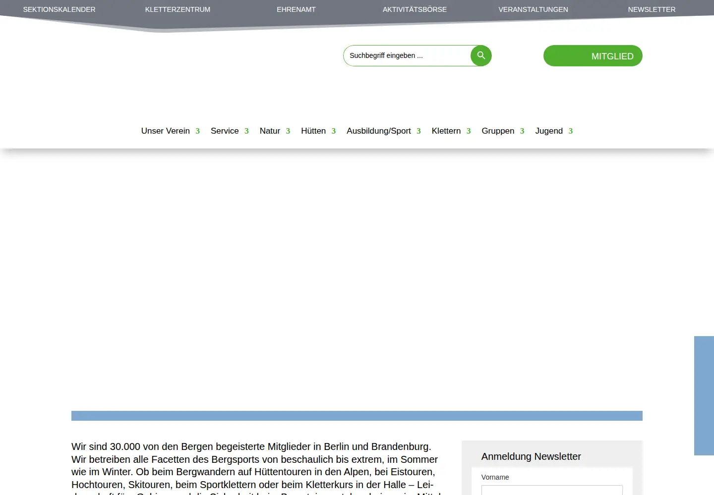 Captured homepage of dav-berlin.de in the current scan