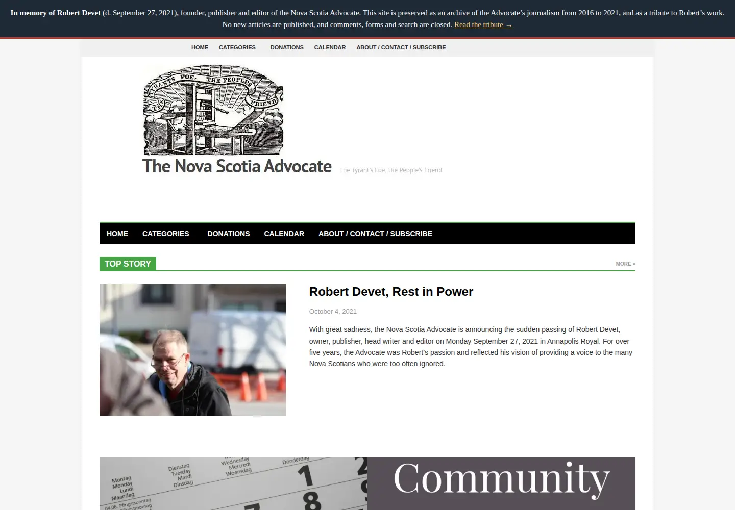 Screenshot of nsadvocate.org