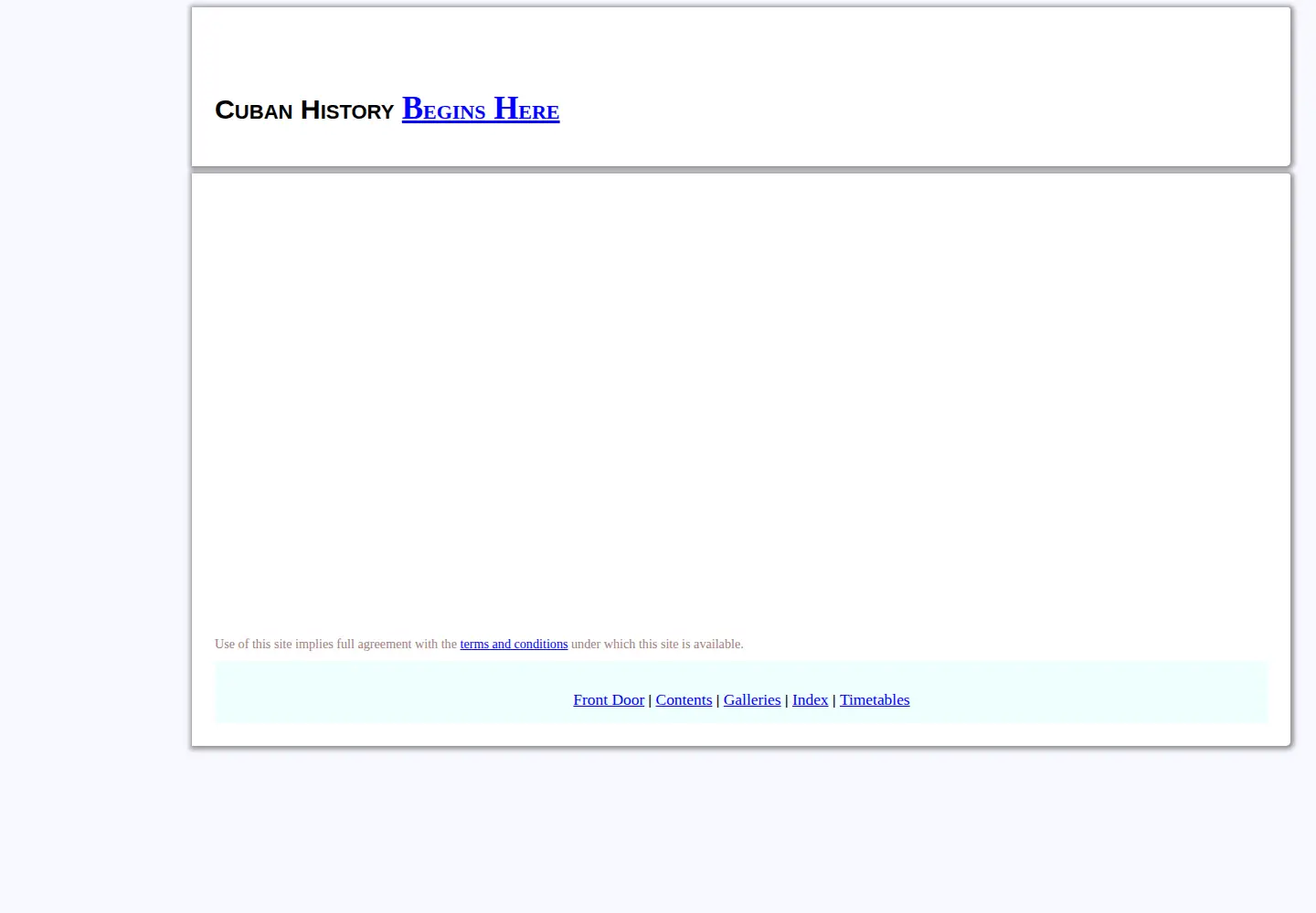 Screenshot of historyofcuba.com