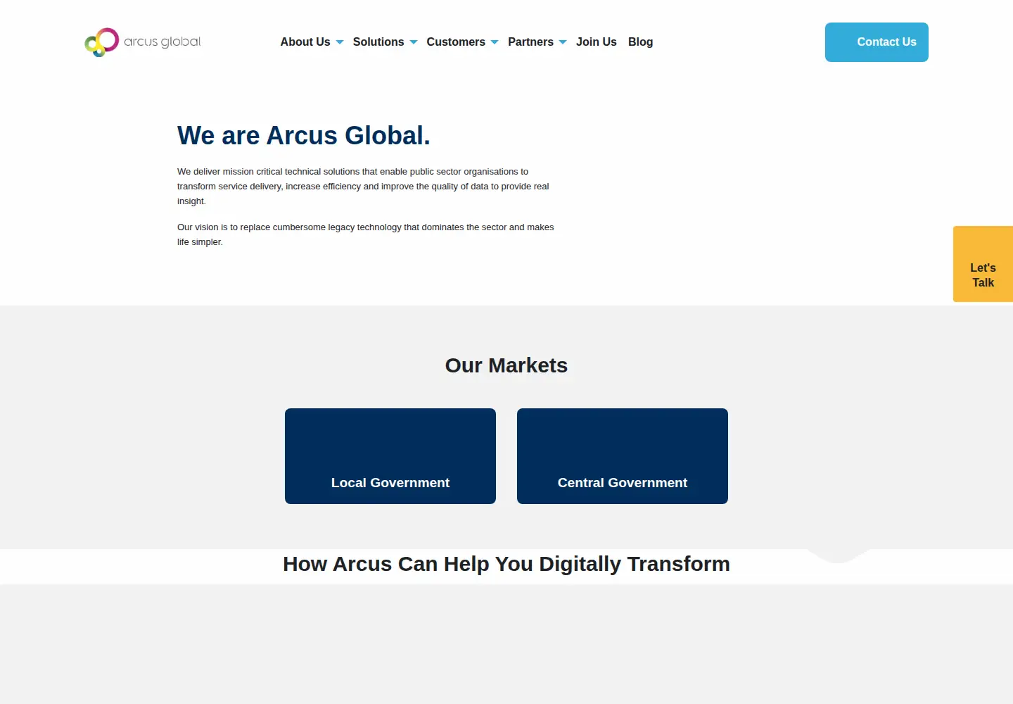 Screenshot of arcusglobal.com
