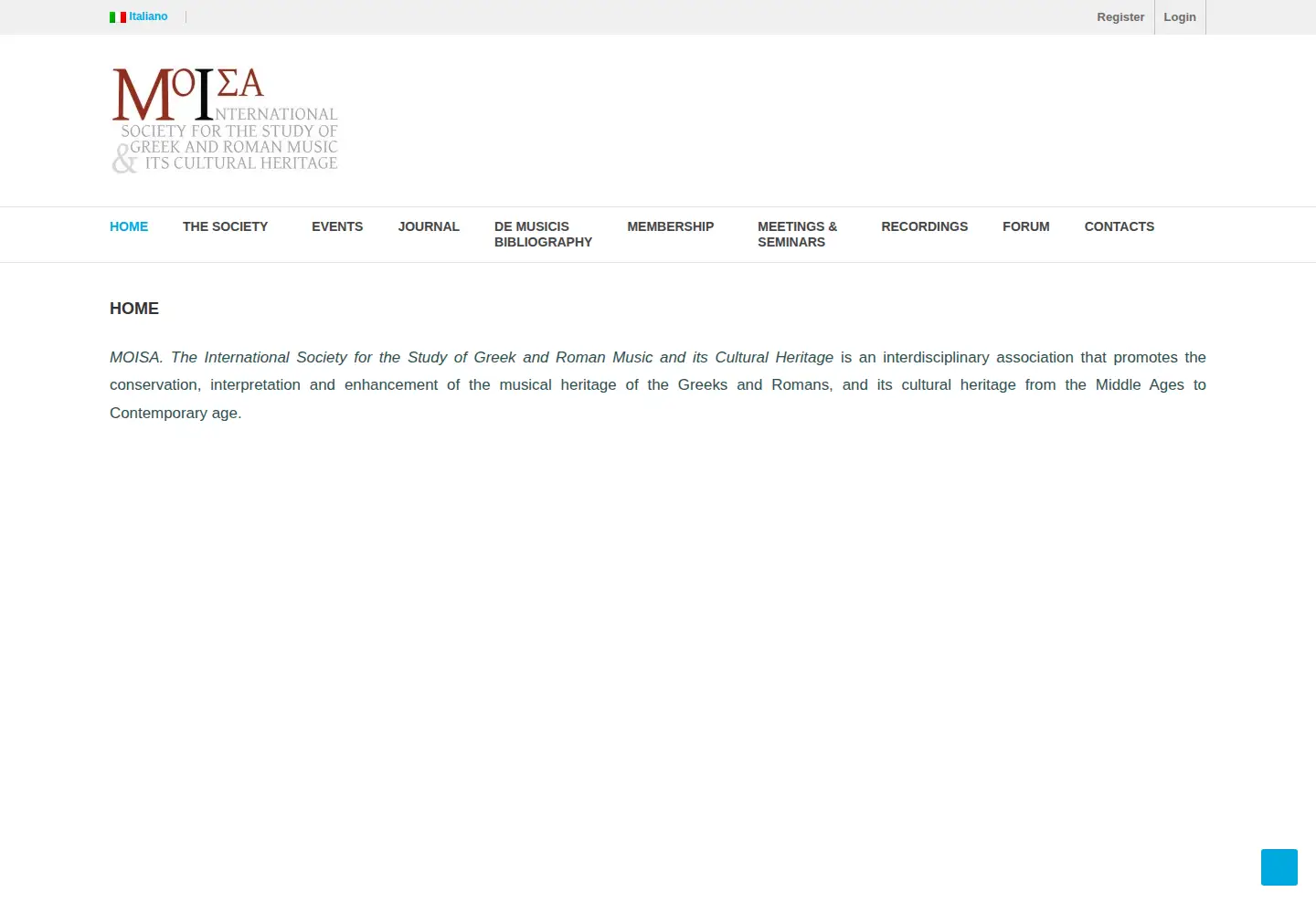 Screenshot of moisasociety.org