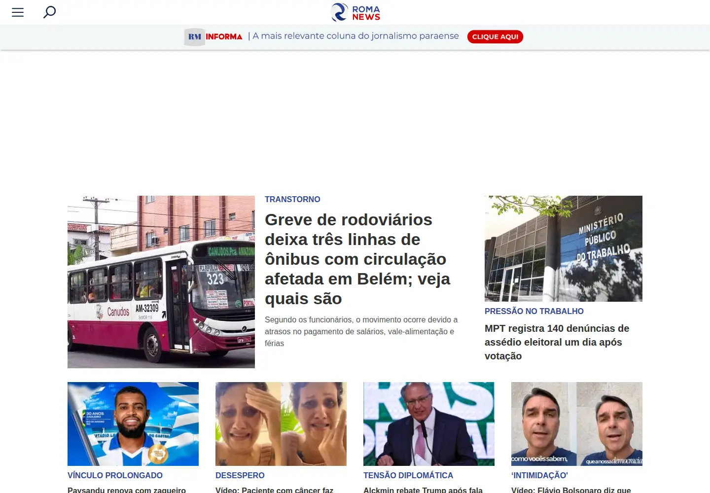 Screenshot of romanews.com.br