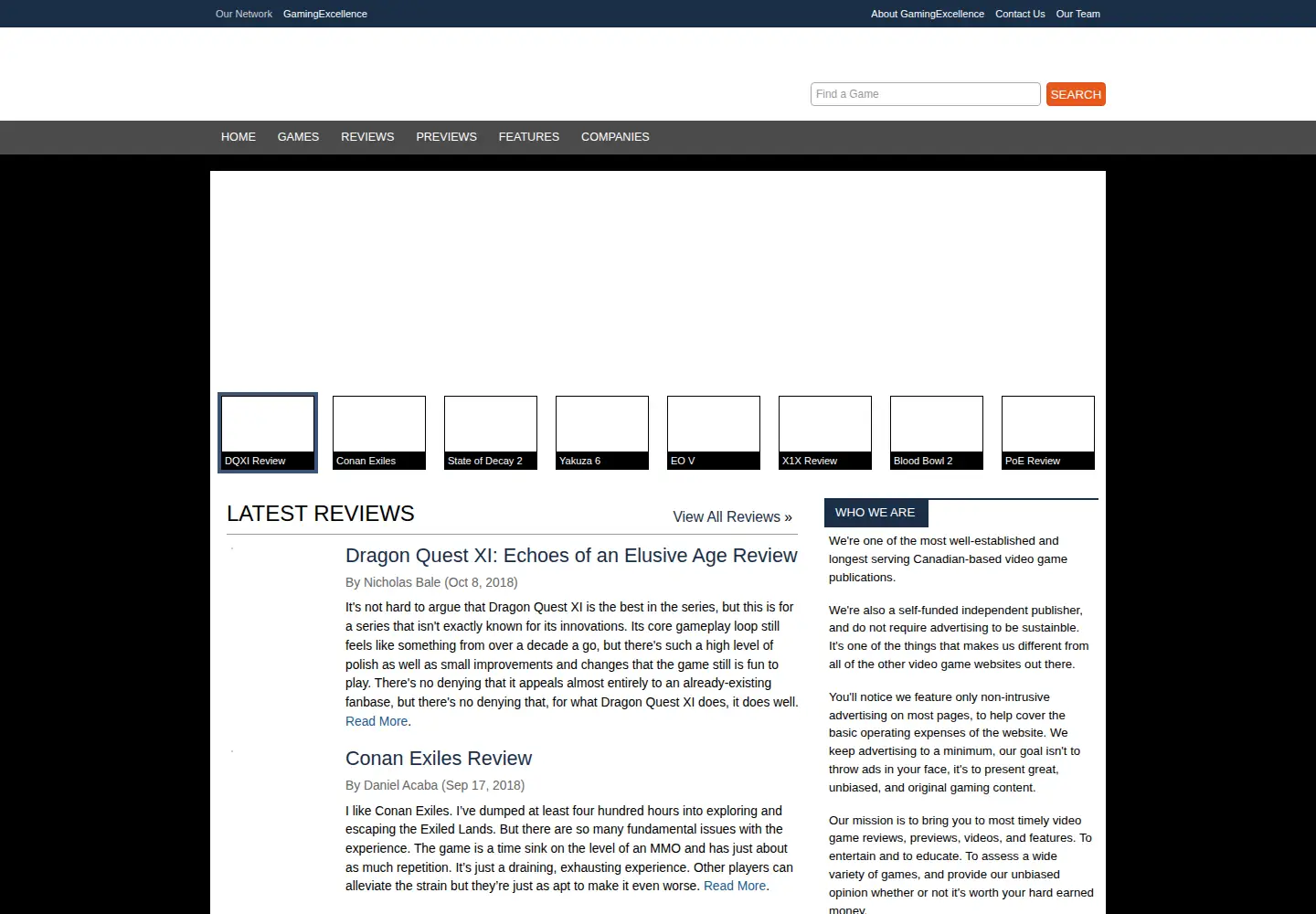 Screenshot of gamingexcellence.com