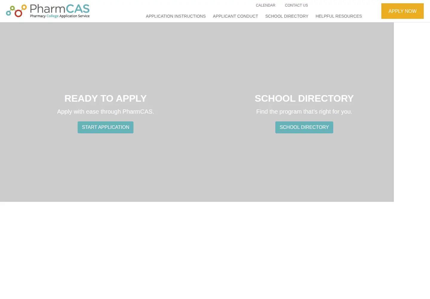 Captured homepage of pharmcas.org in the current scan