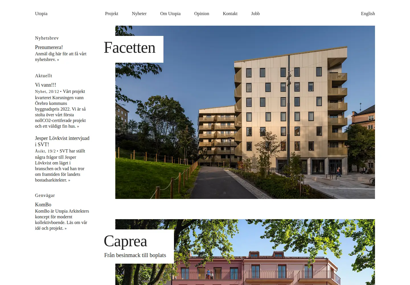 Screenshot of utopia.se