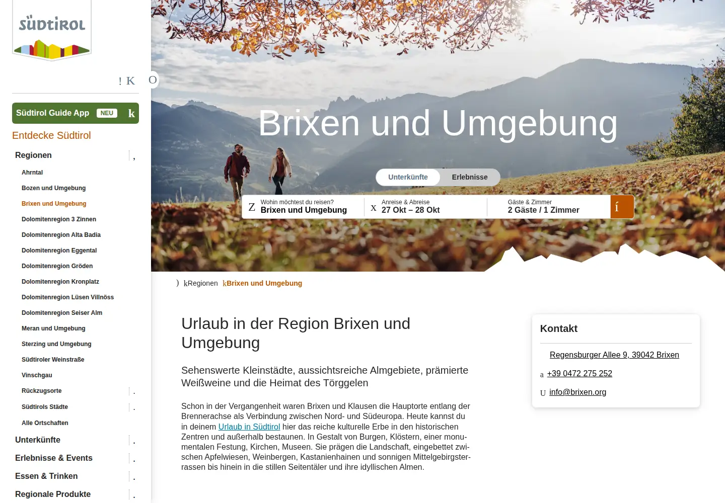 Captured homepage of eisacktal.com in the current scan