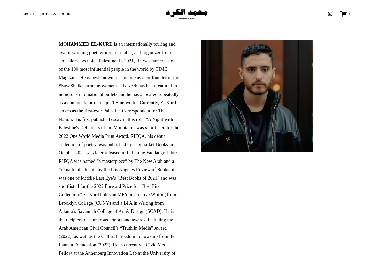 Captured homepage of mohammedelkurd.com in the current scan