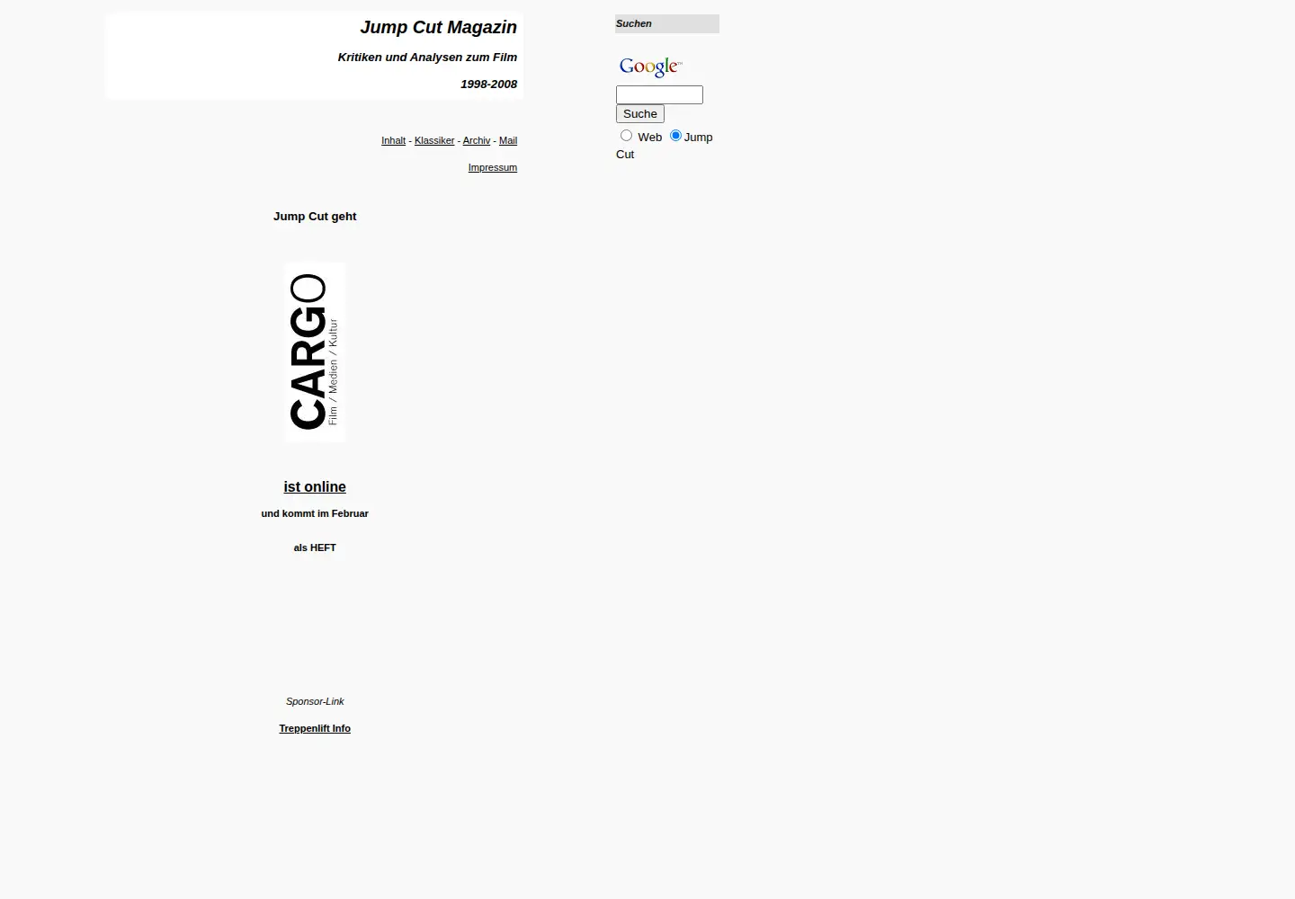 Screenshot of jump-cut.de