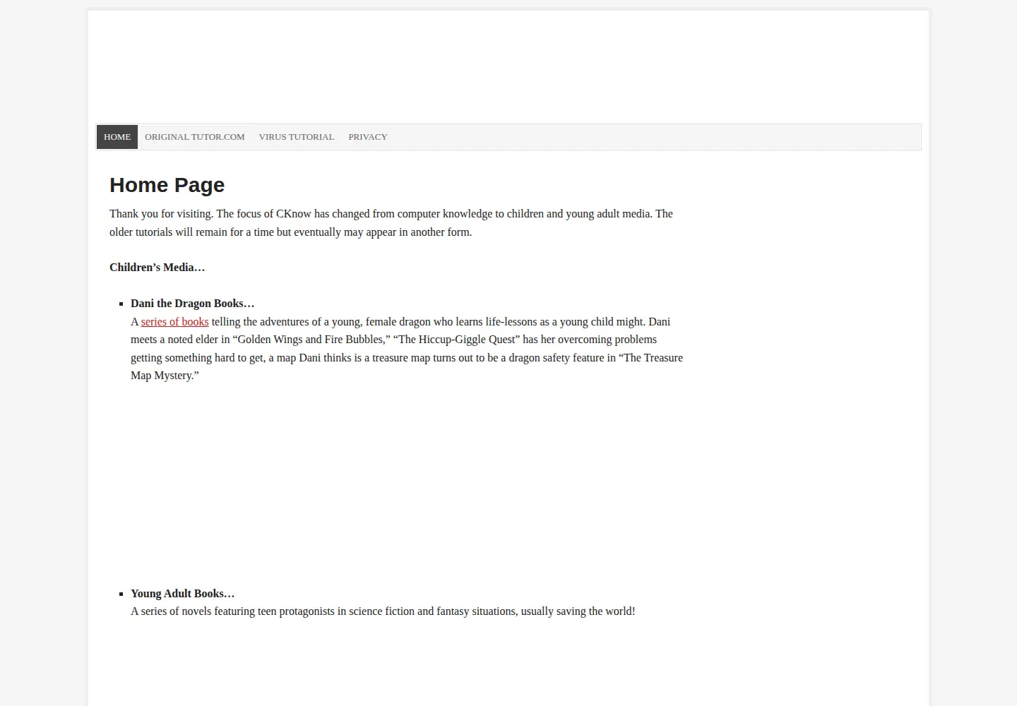 Screenshot of cknow.com
