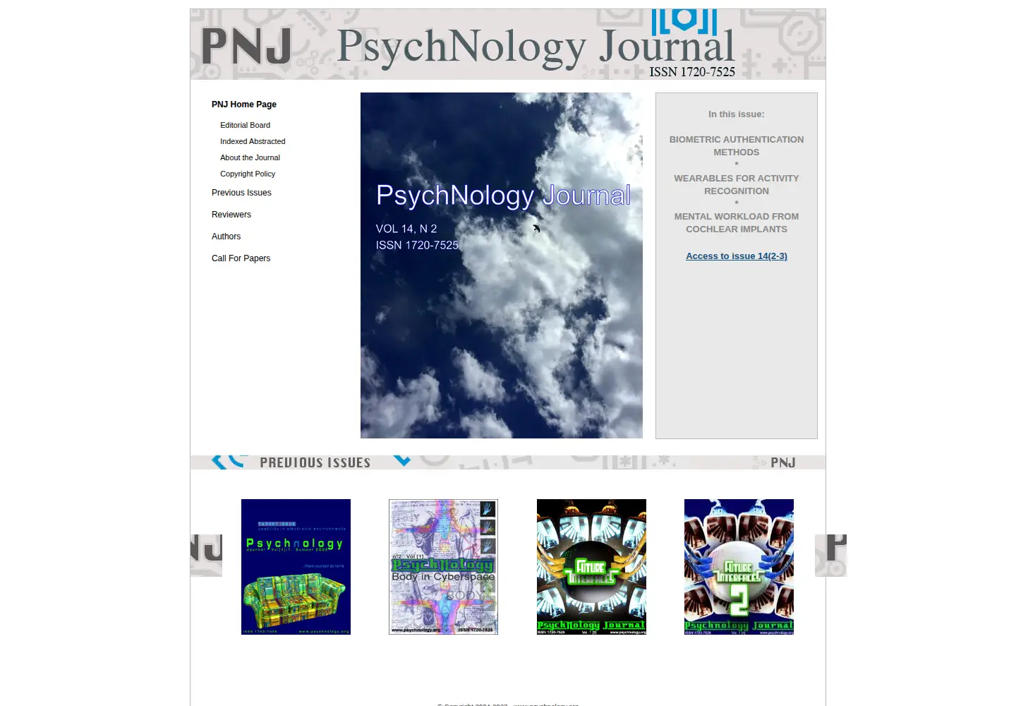 Captured homepage of psychnology.org in the current scan