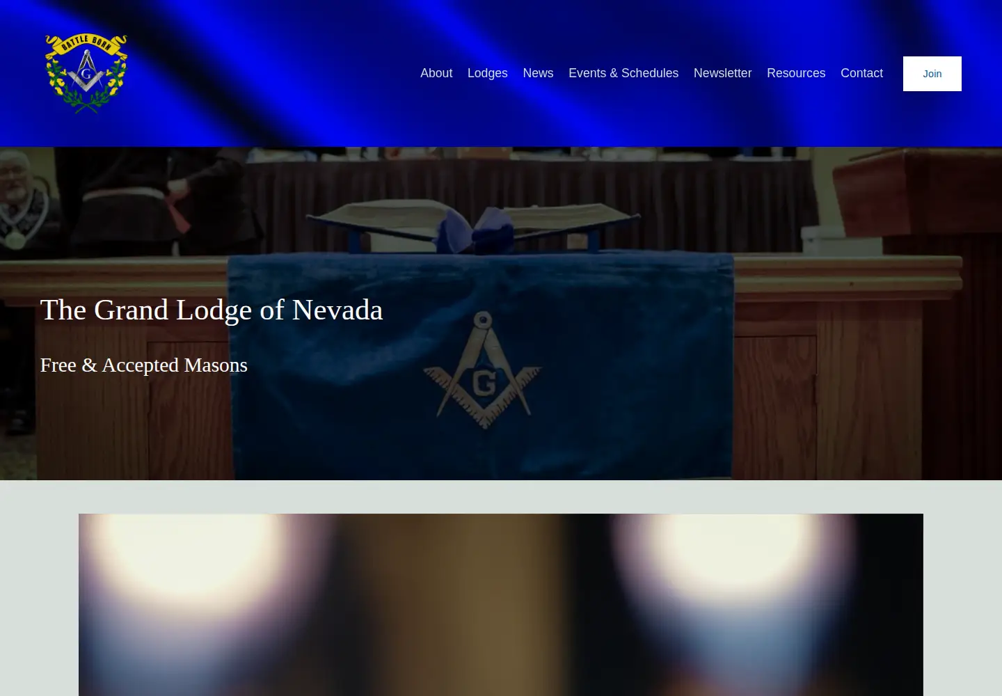 Captured homepage of nvmasons.org in the current scan