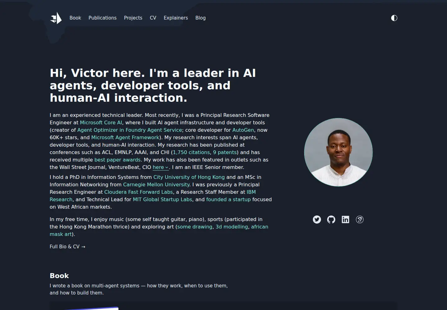Screenshot of victordibia.com