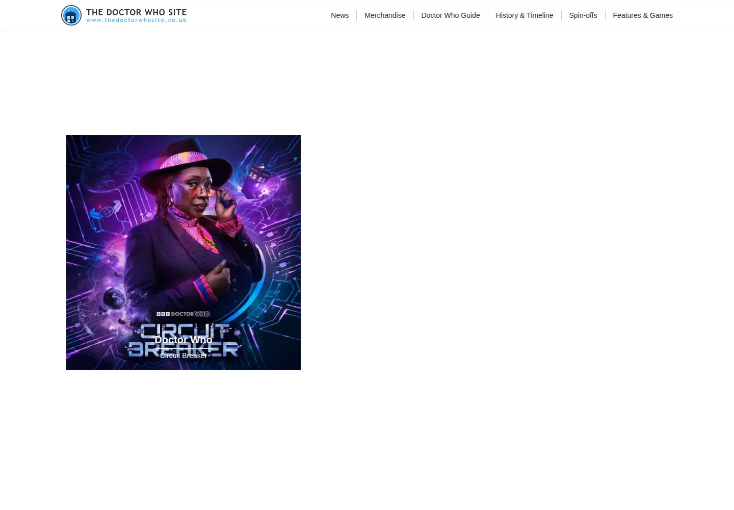 Captured homepage of thedoctorwhosite.co.uk in the current scan