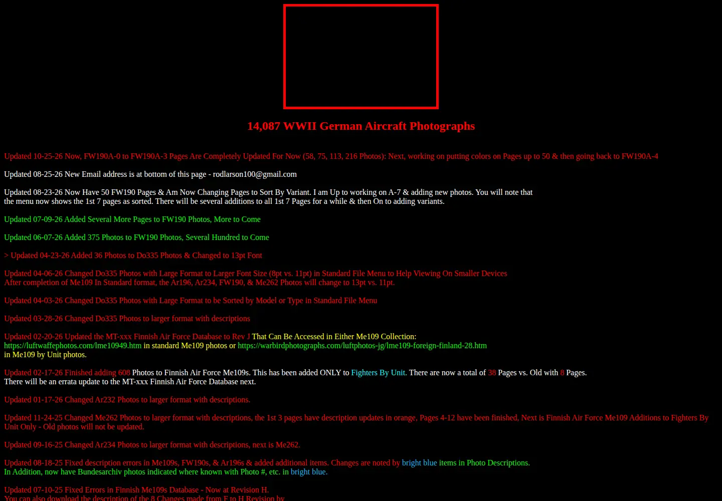 Screenshot of luftwaffephotos.com