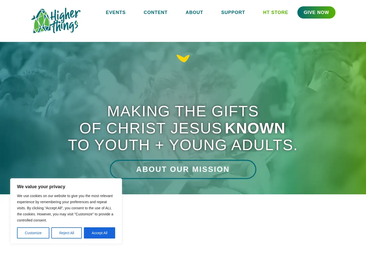 Screenshot of higherthings.org