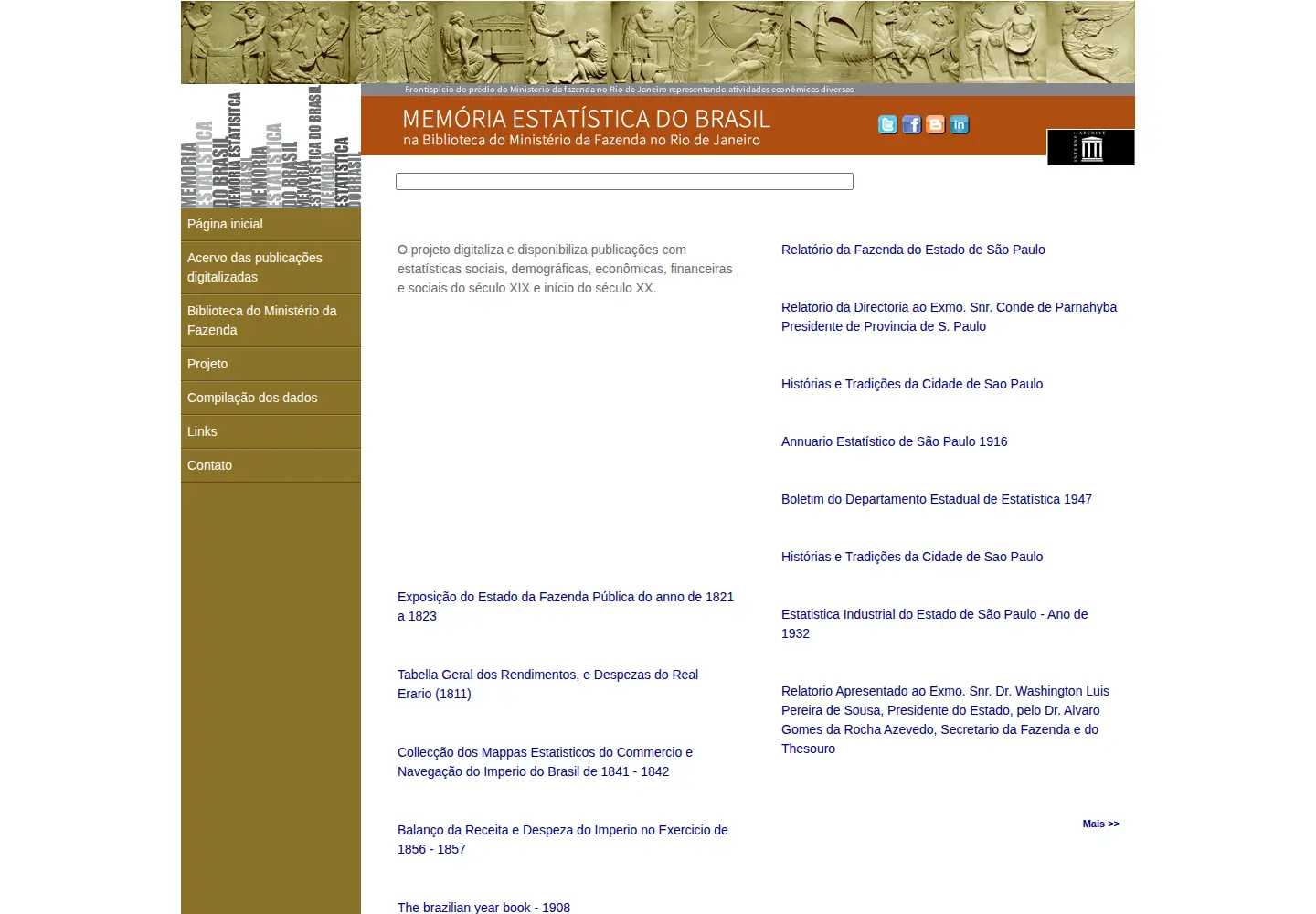 Captured homepage of memoria.org.br in the current scan