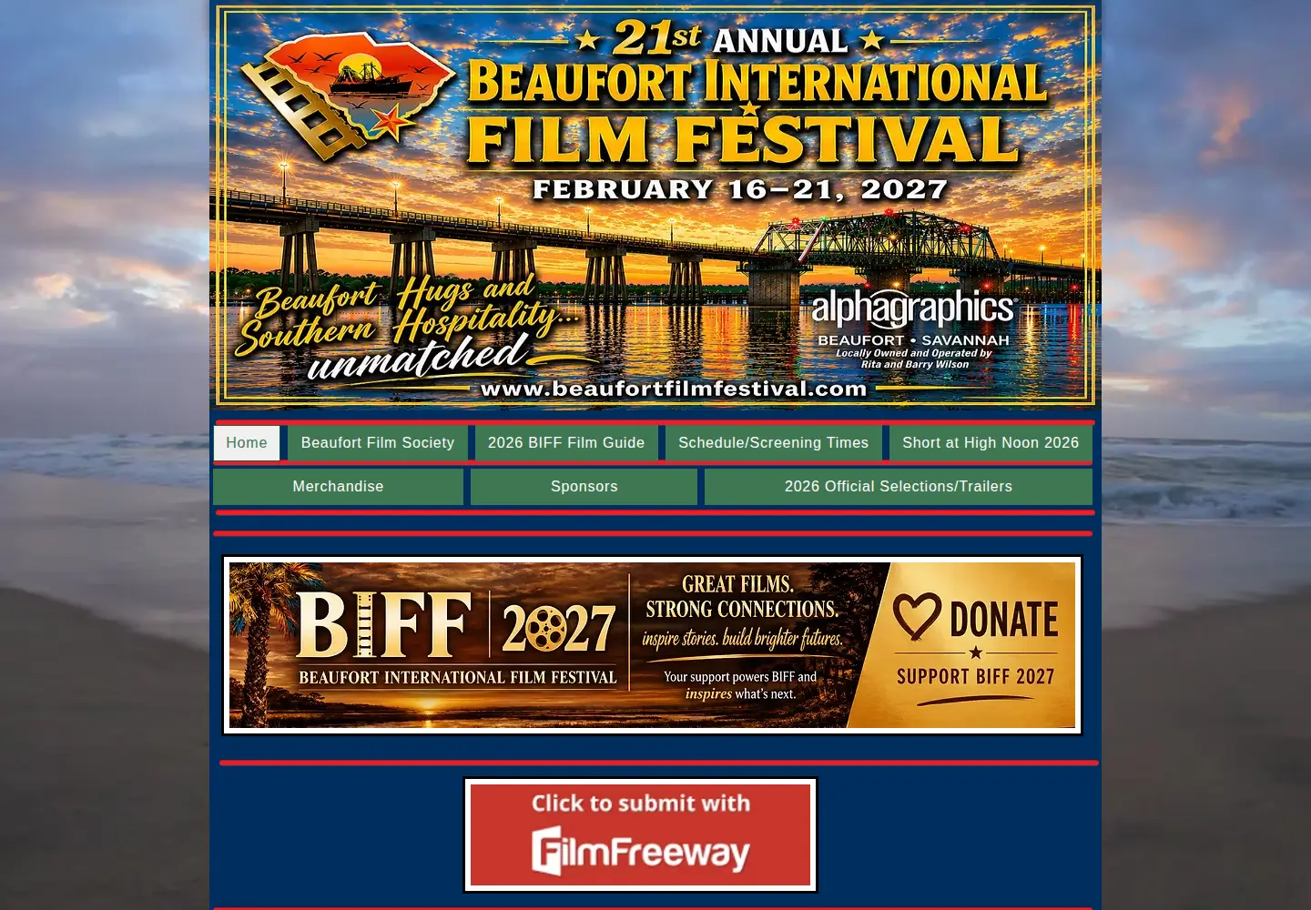 Screenshot of beaufortfilmfestival.com