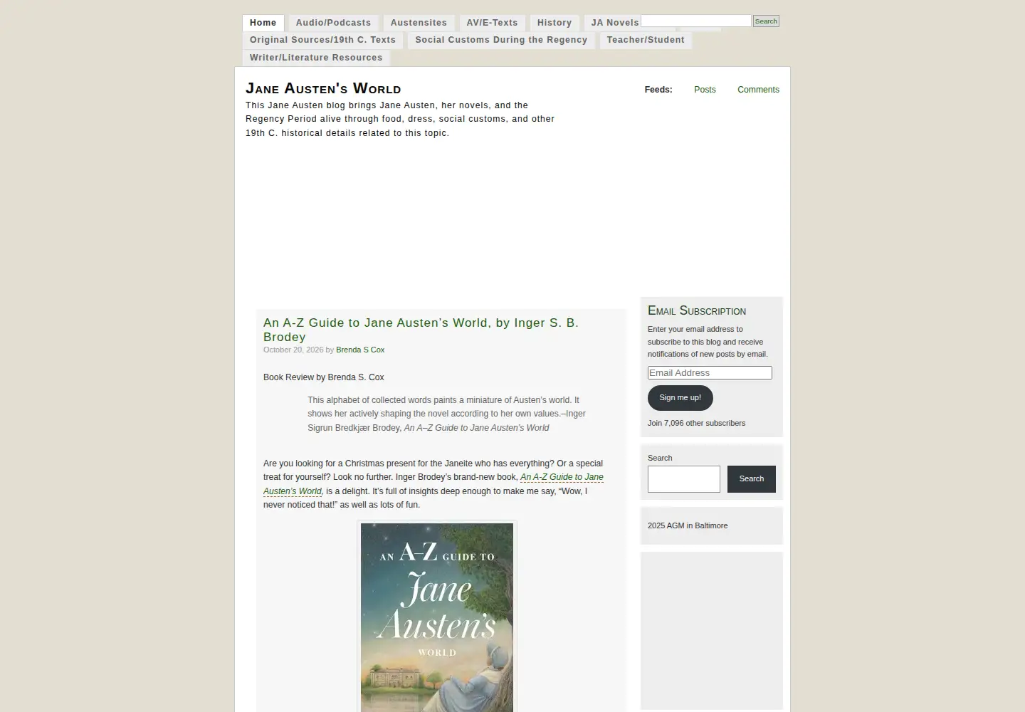 Screenshot of janeaustensworld.com