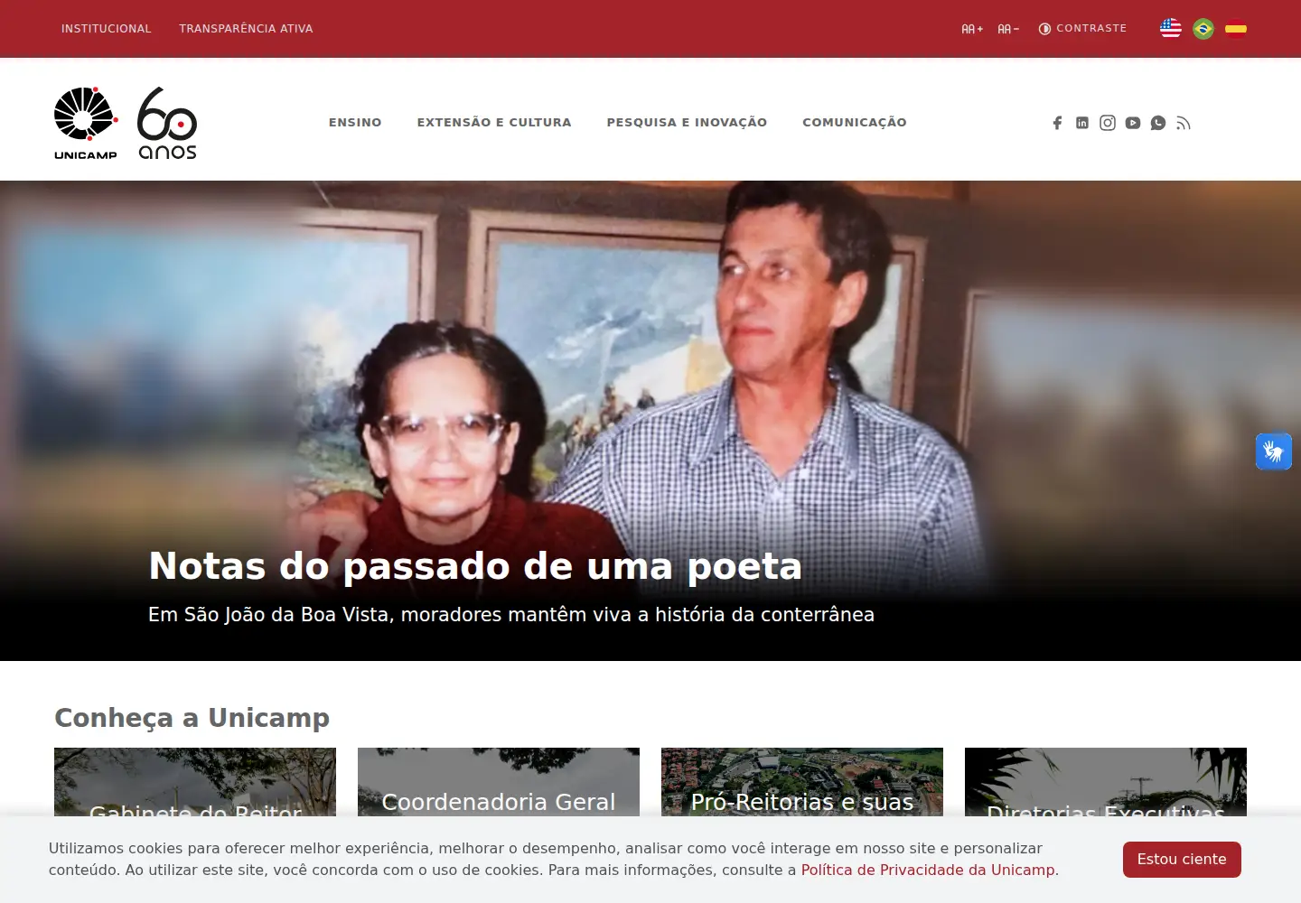 Screenshot of unicamp.br