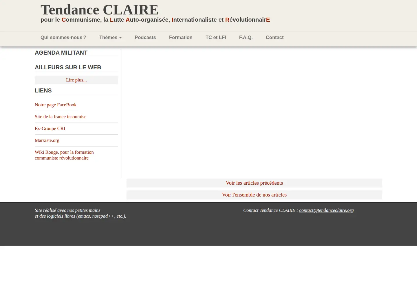 Captured homepage of tendanceclaire.org in the current scan