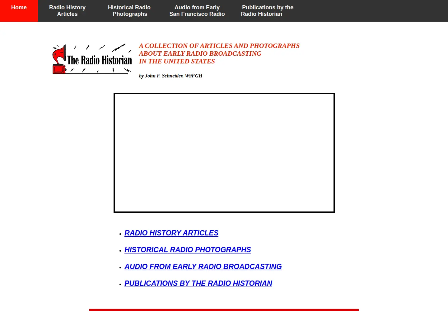 Screenshot of theradiohistorian.org