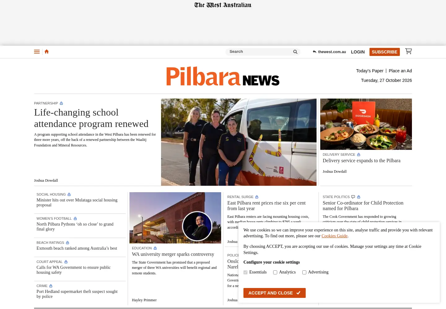 Screenshot of pilbaranews.com.au