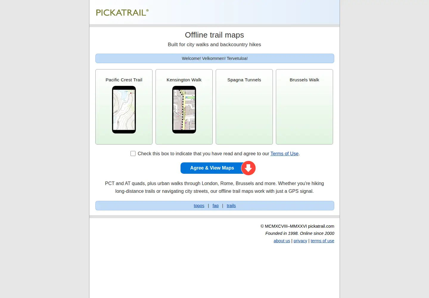 Screenshot of pickatrail.com