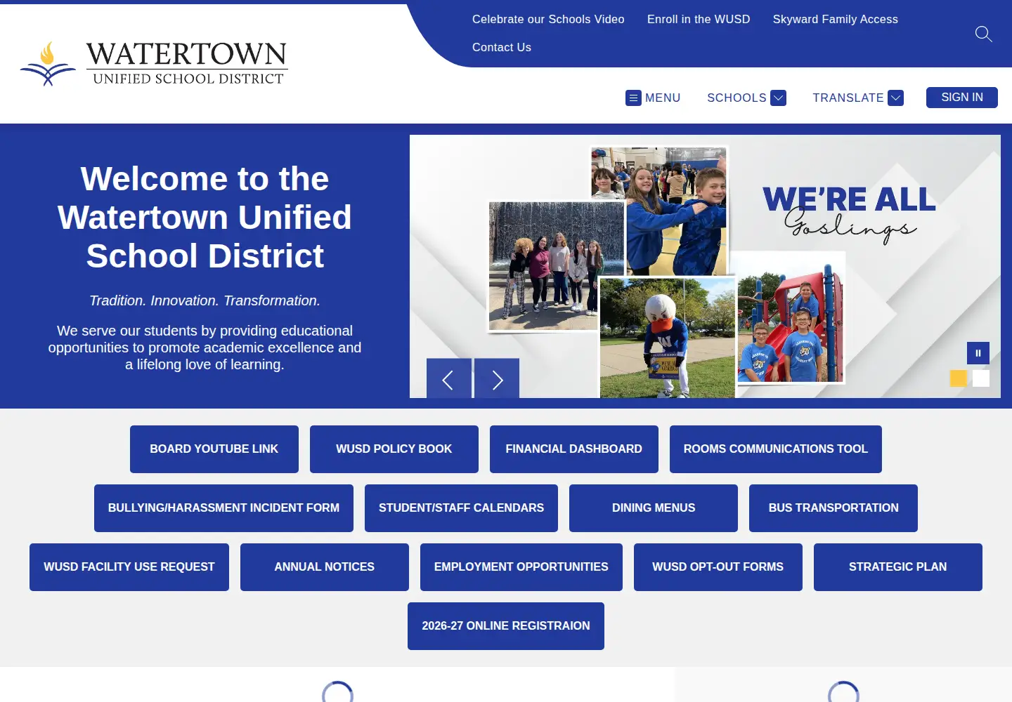 Screenshot of watertown.k12.wi.us
