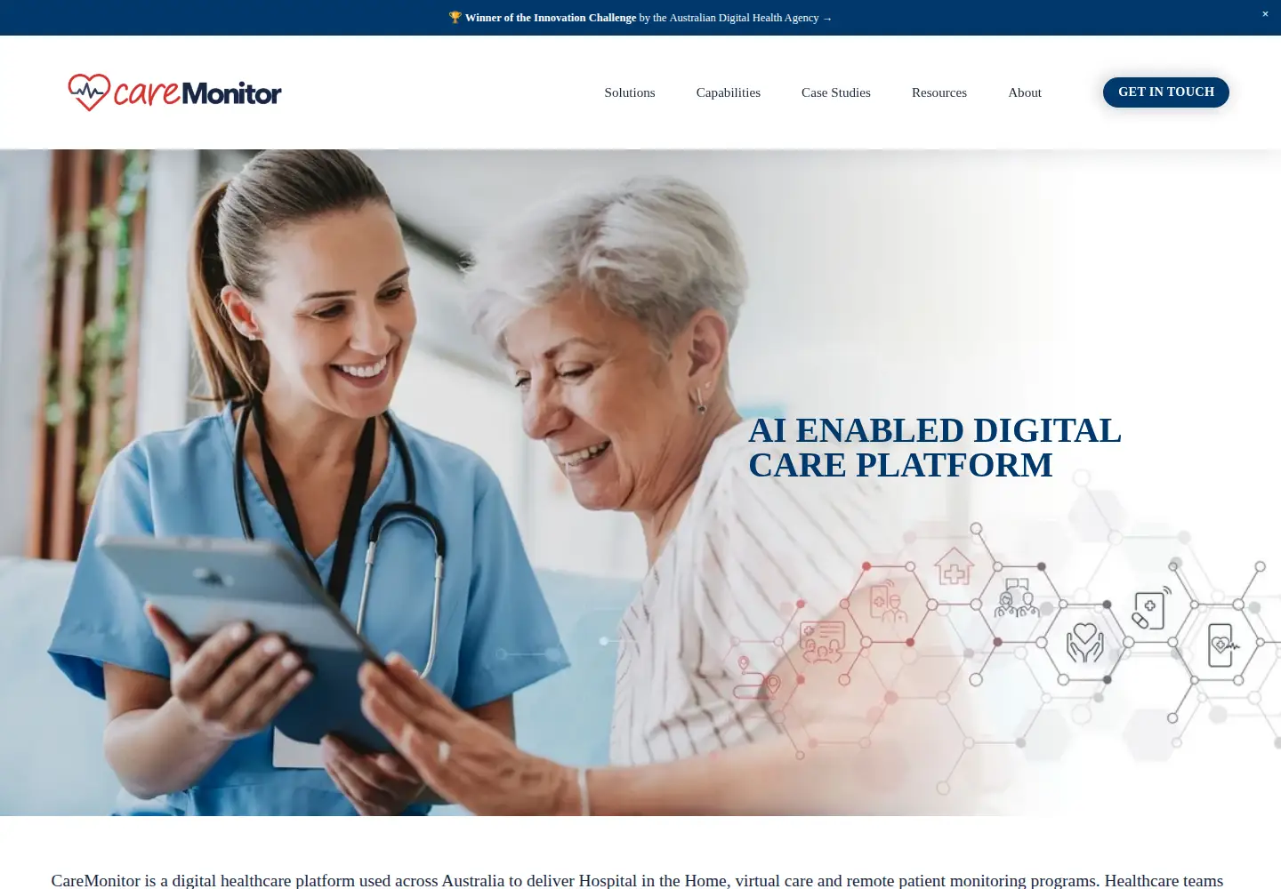 Screenshot of caremonitor.com.au