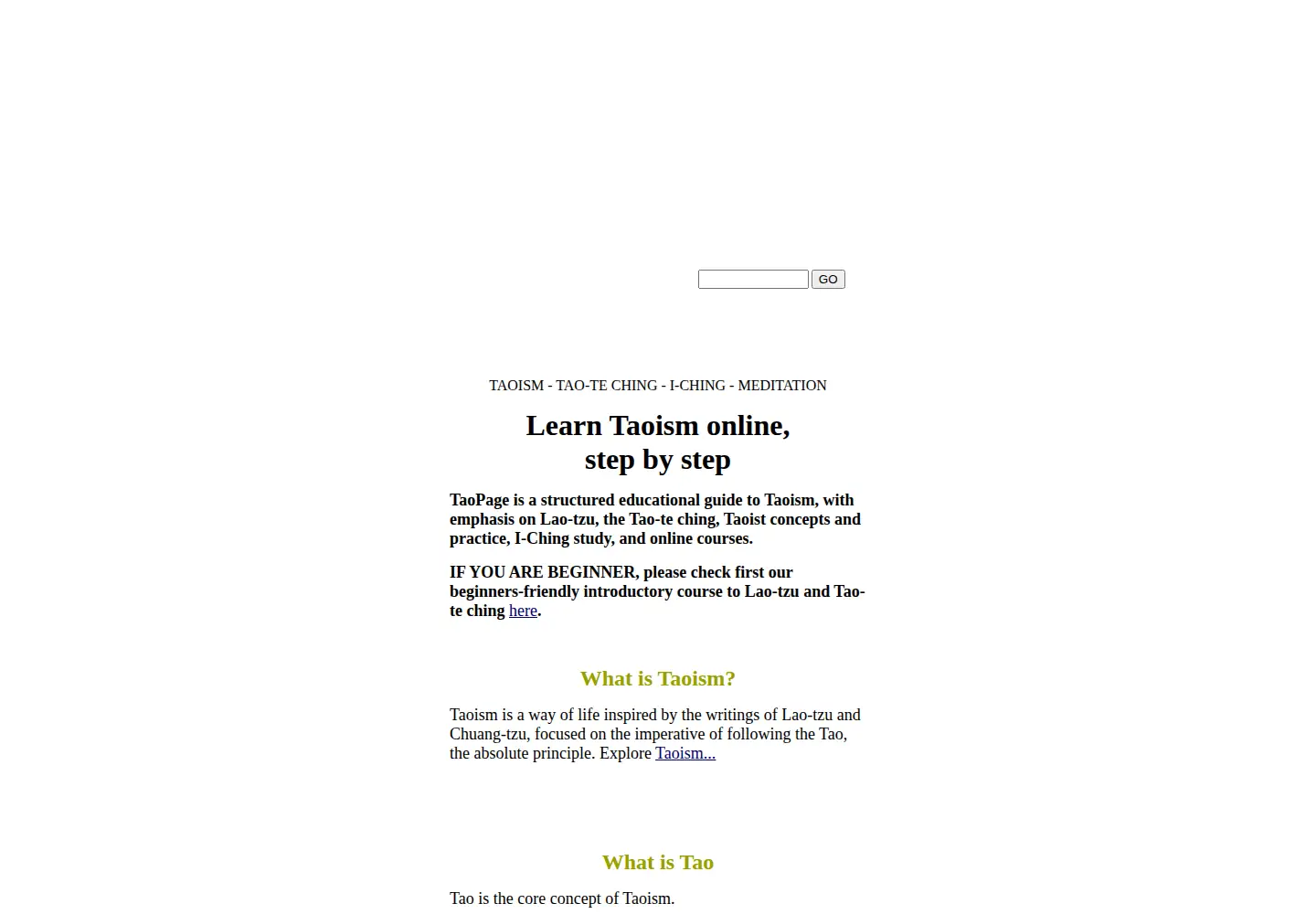 Screenshot of taopage.org