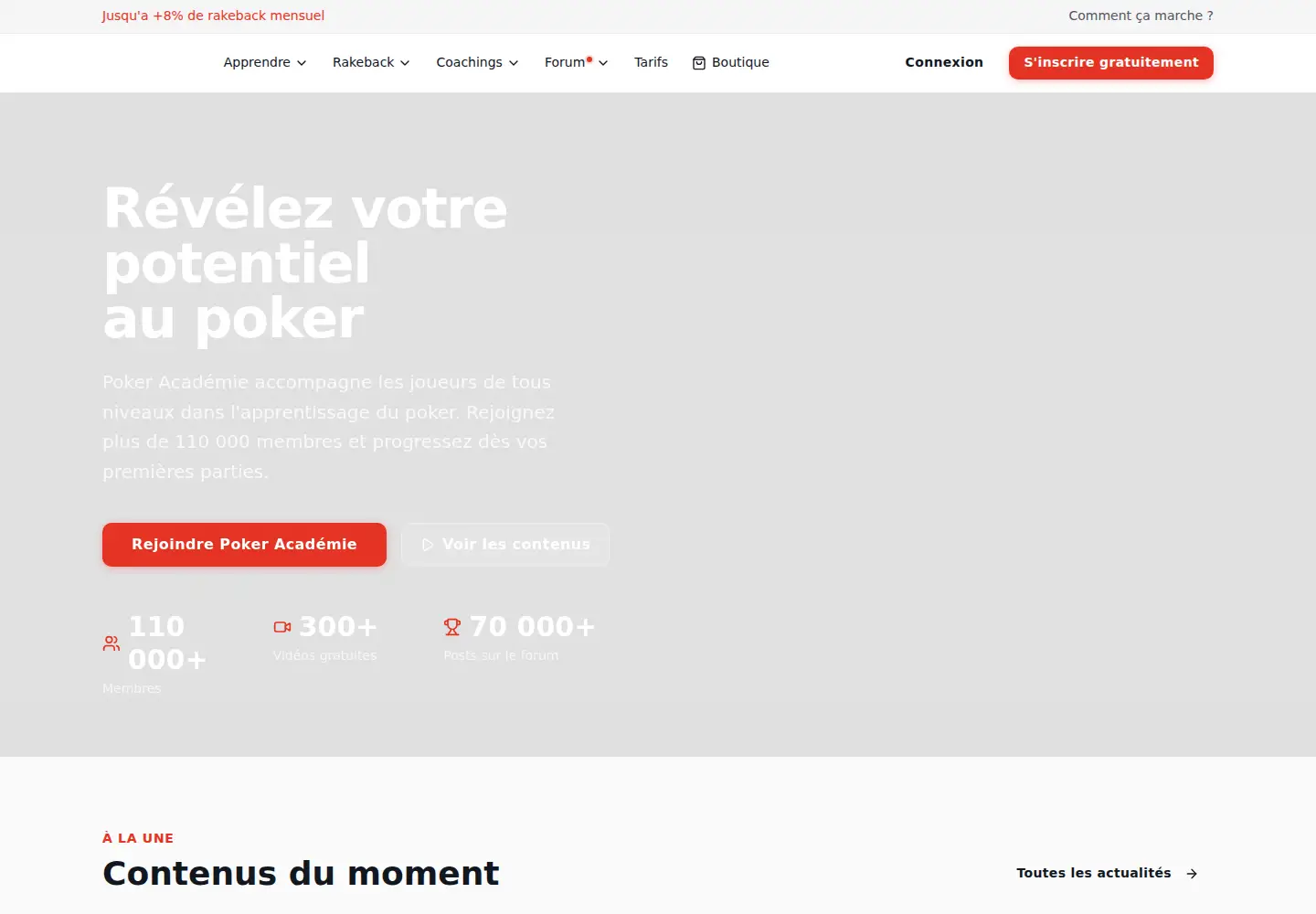 Captured homepage of poker-academie.com in the current scan
