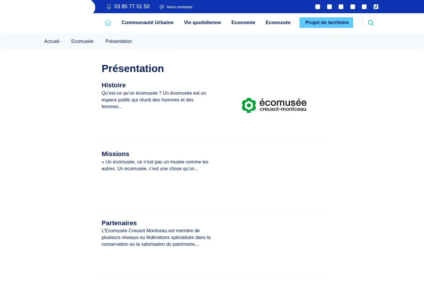 Screenshot of ecomusee-creusot-montceau.fr
