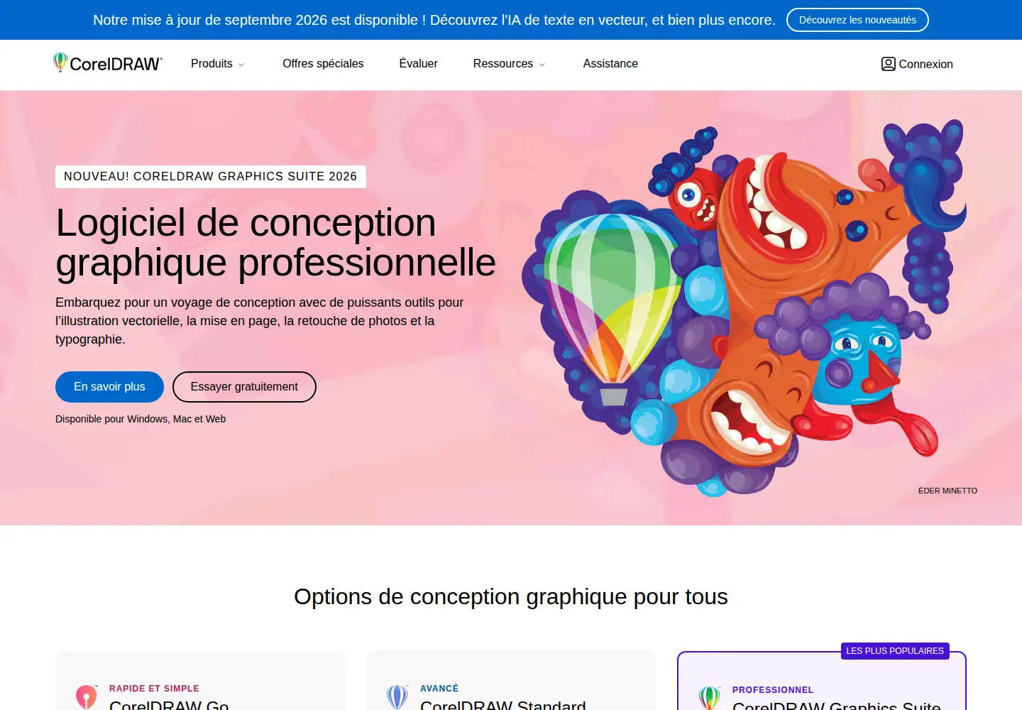 Screenshot of coreldraw.com