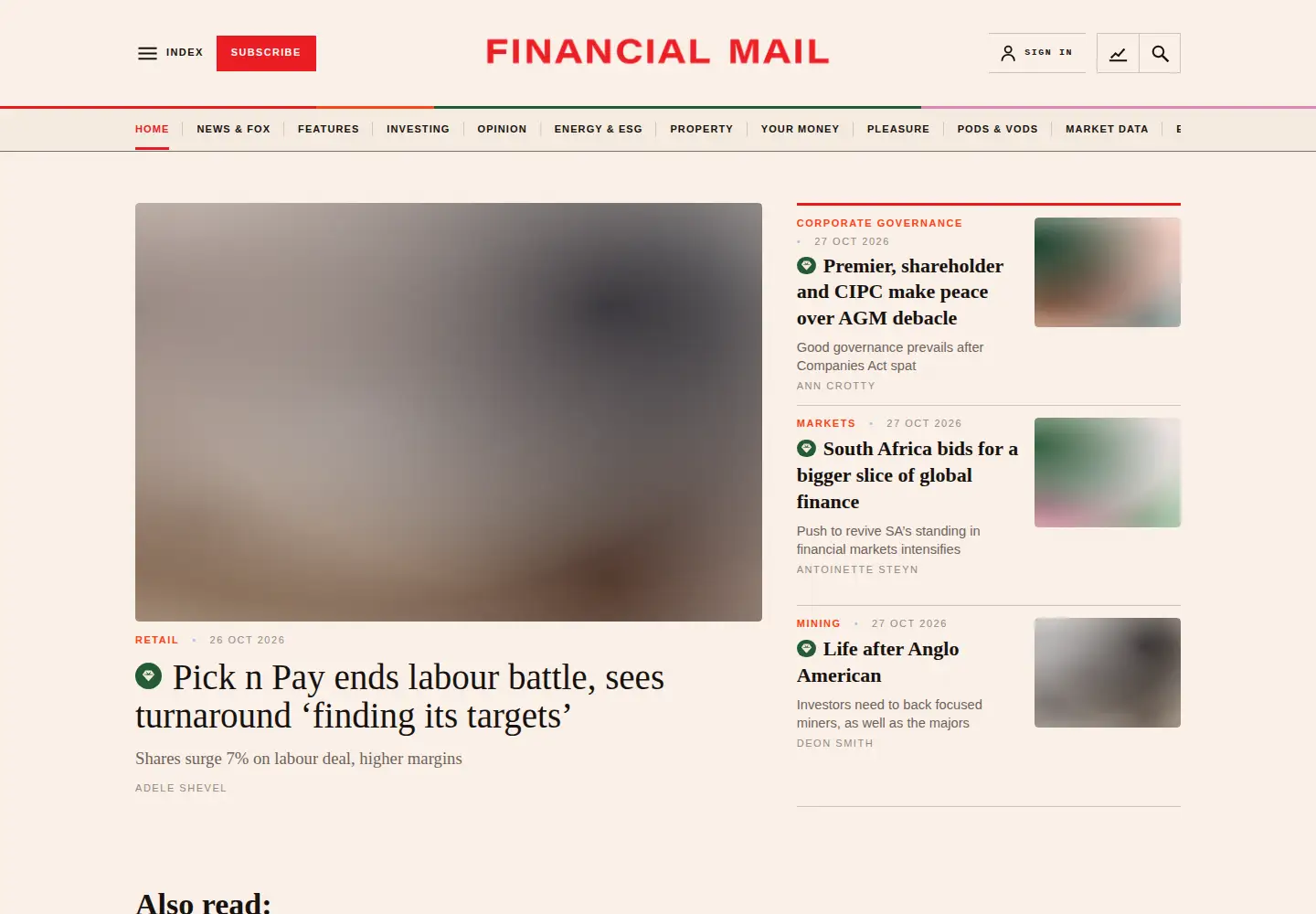 Screenshot of fm.co.za