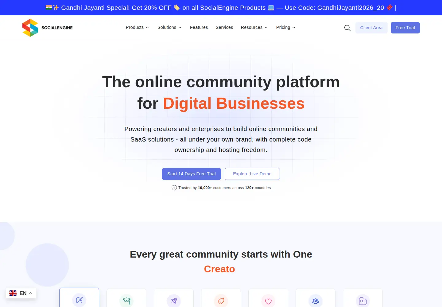 Screenshot of socialengine.com