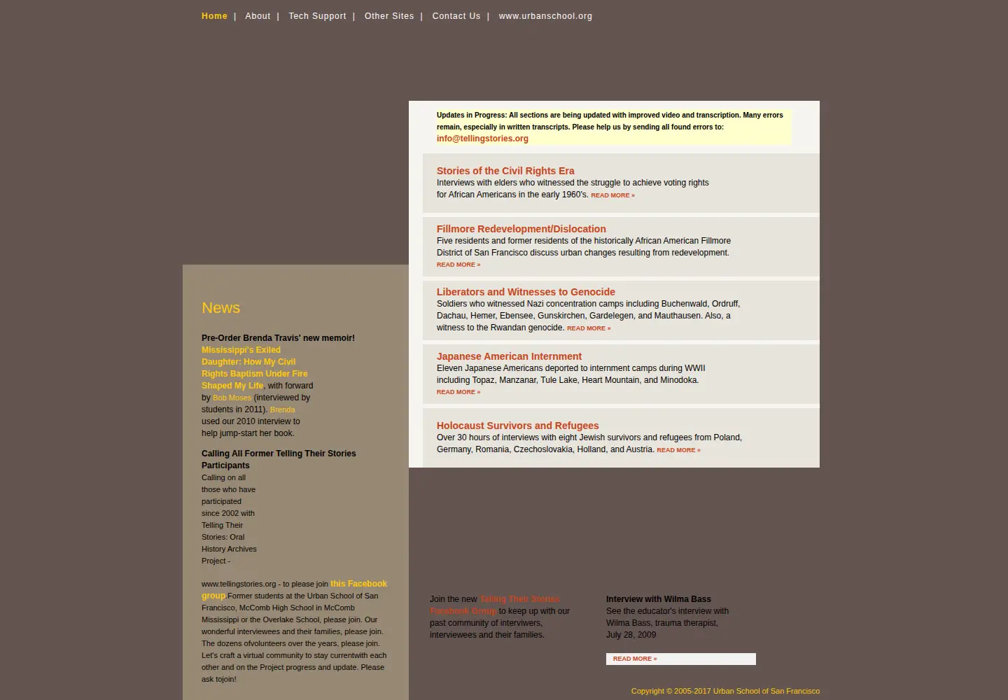Screenshot of tellingstories.org