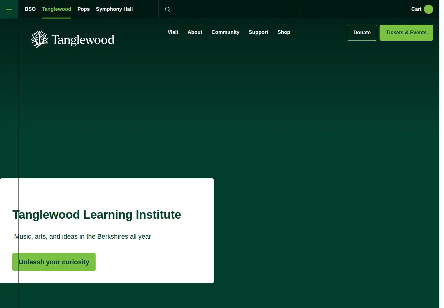 Screenshot of tanglewood.org