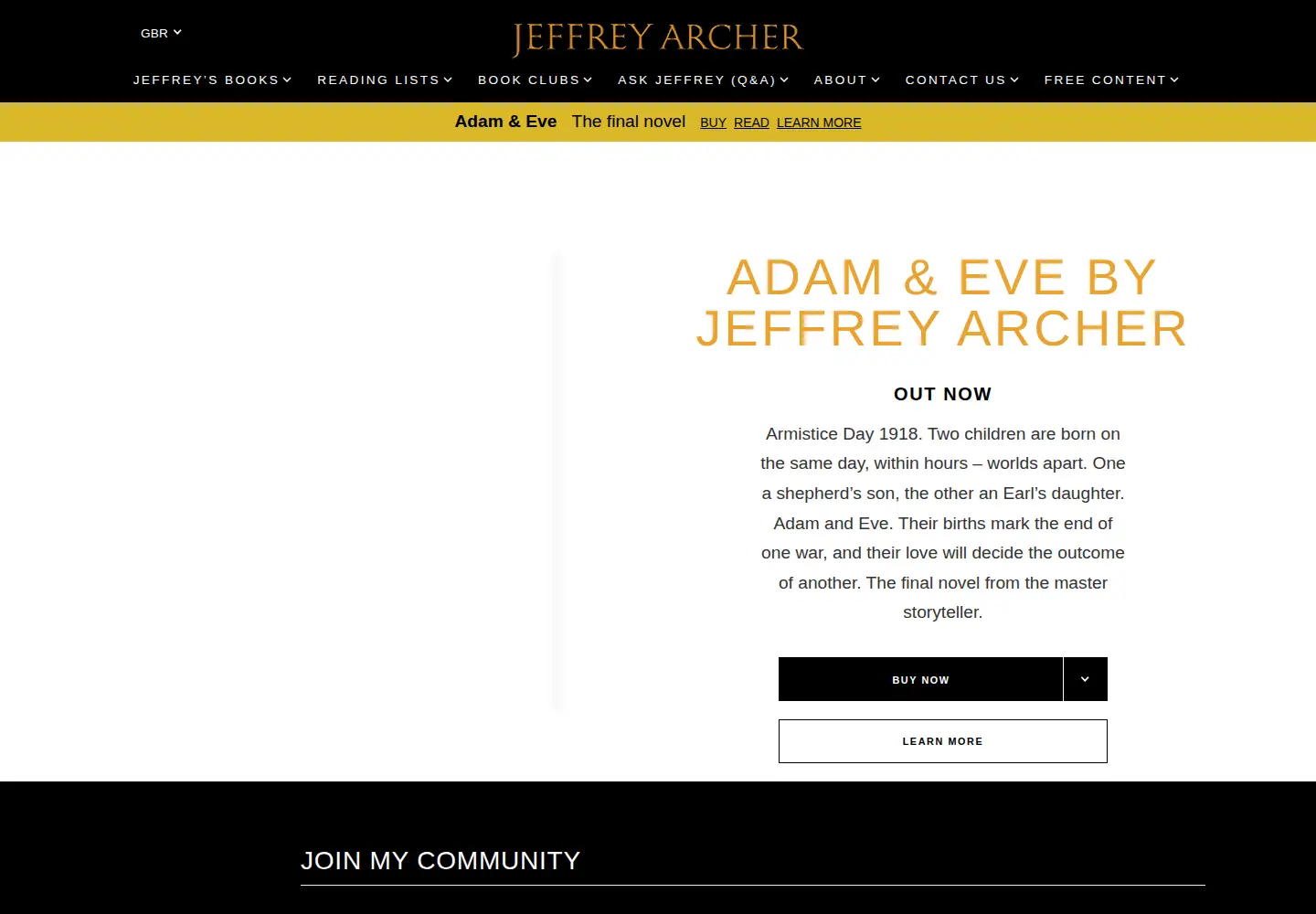 Screenshot of jeffreyarcher.com