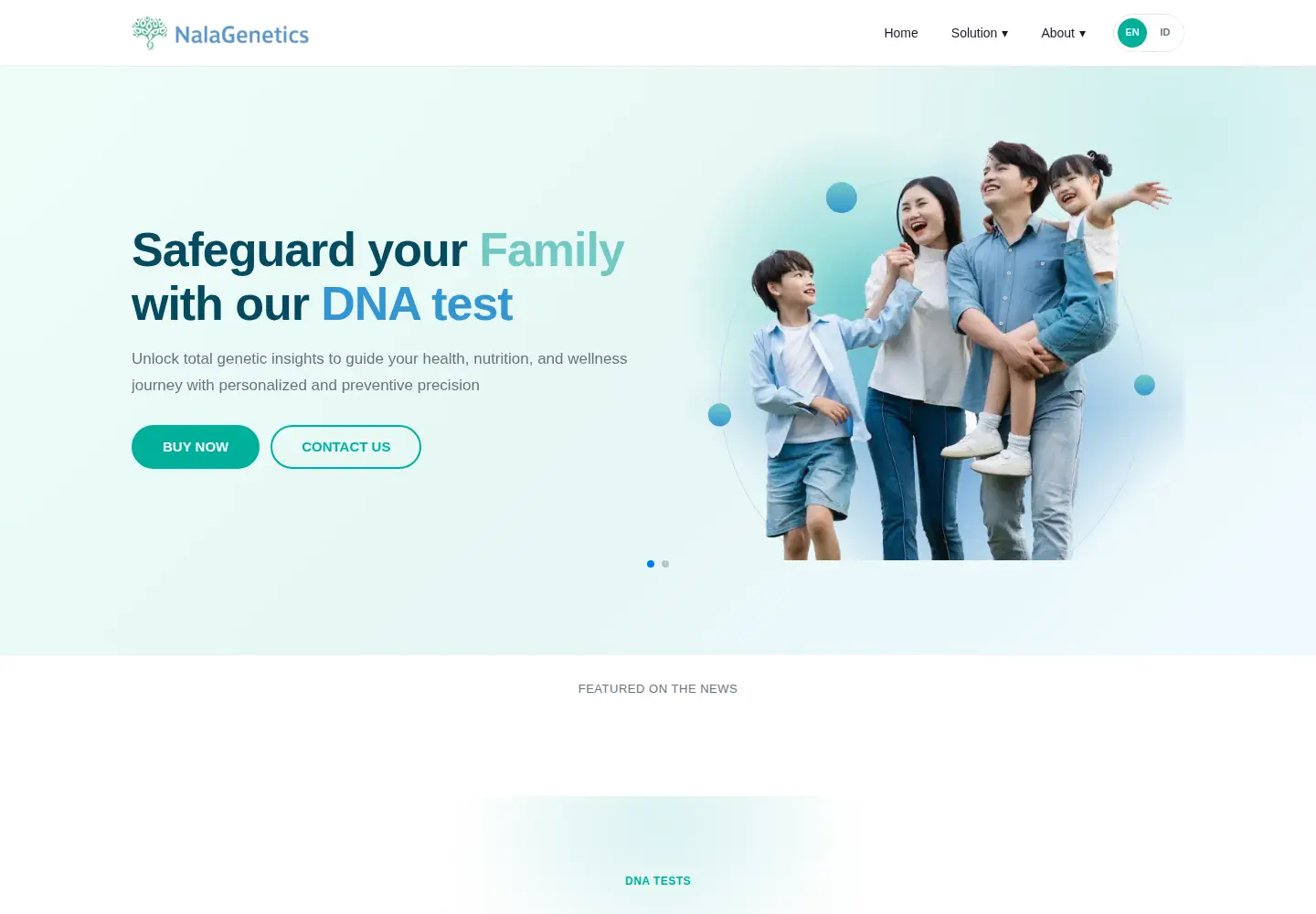 Captured homepage of nalagenetics.com in the current scan