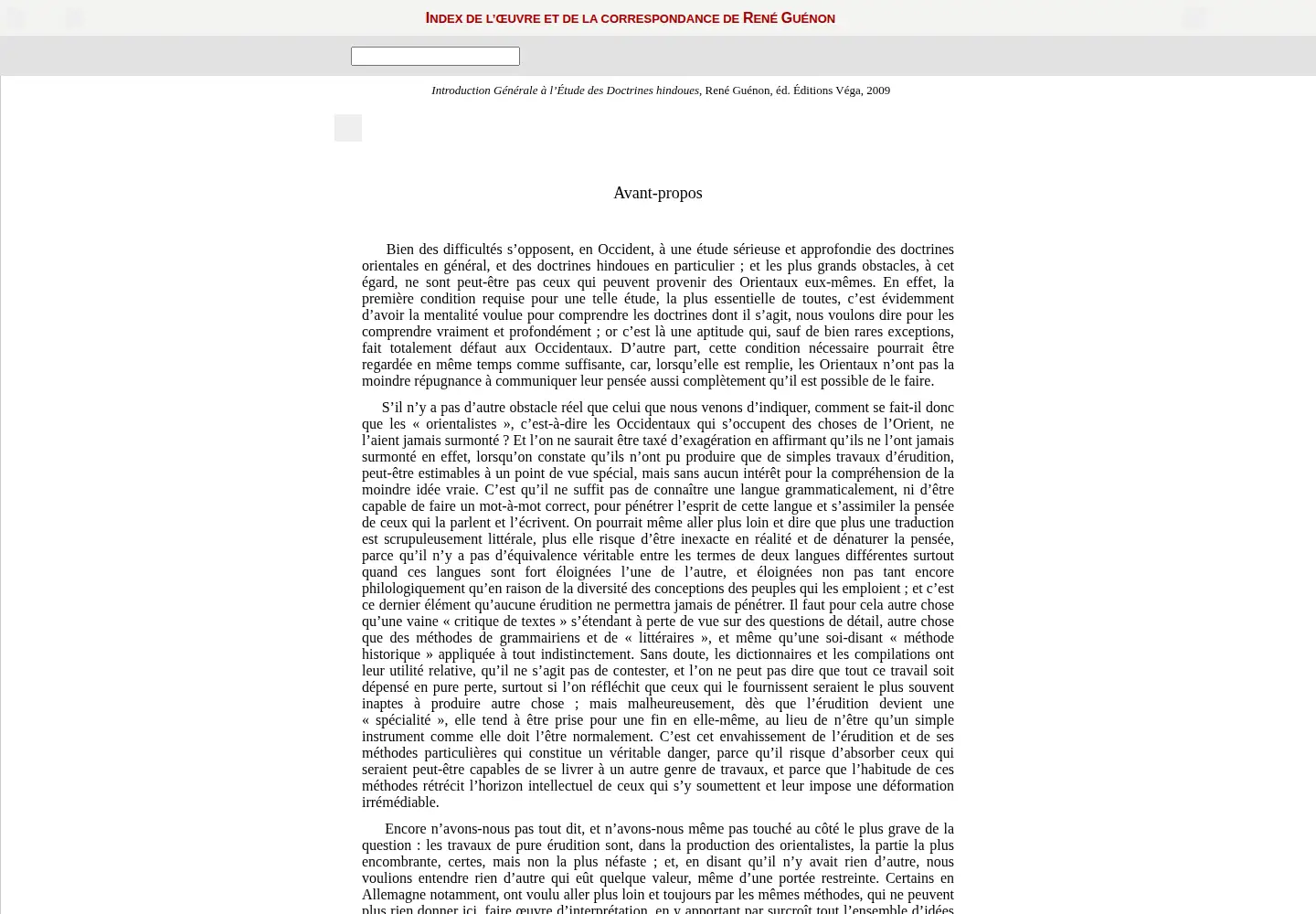 Captured homepage of index-rene-guenon.org in the current scan