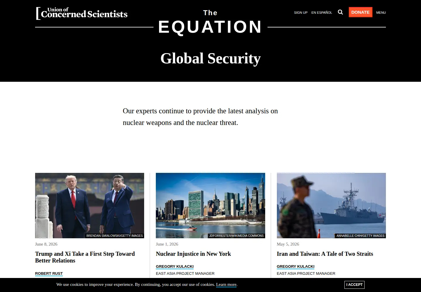 Screenshot of allthingsnuclear.org