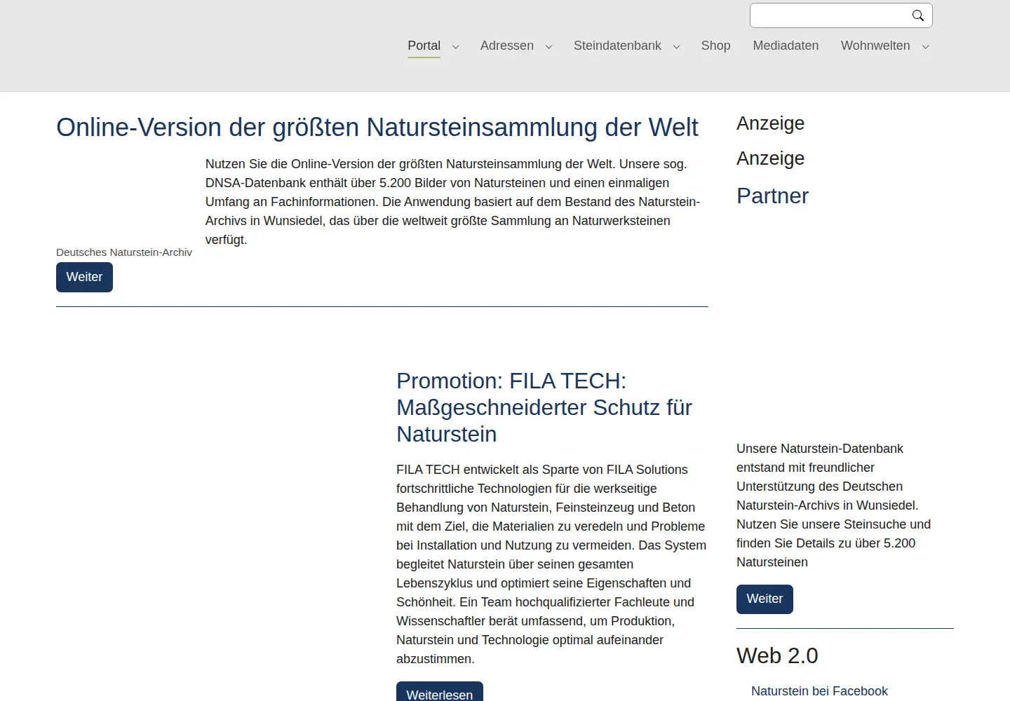 Captured homepage of natursteinonline.de in the current scan