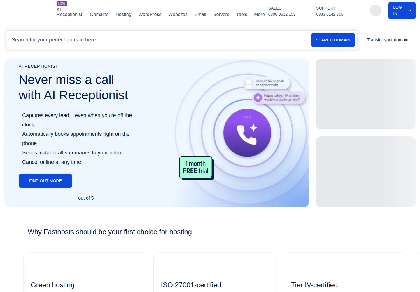 Screenshot of fasthosts.com