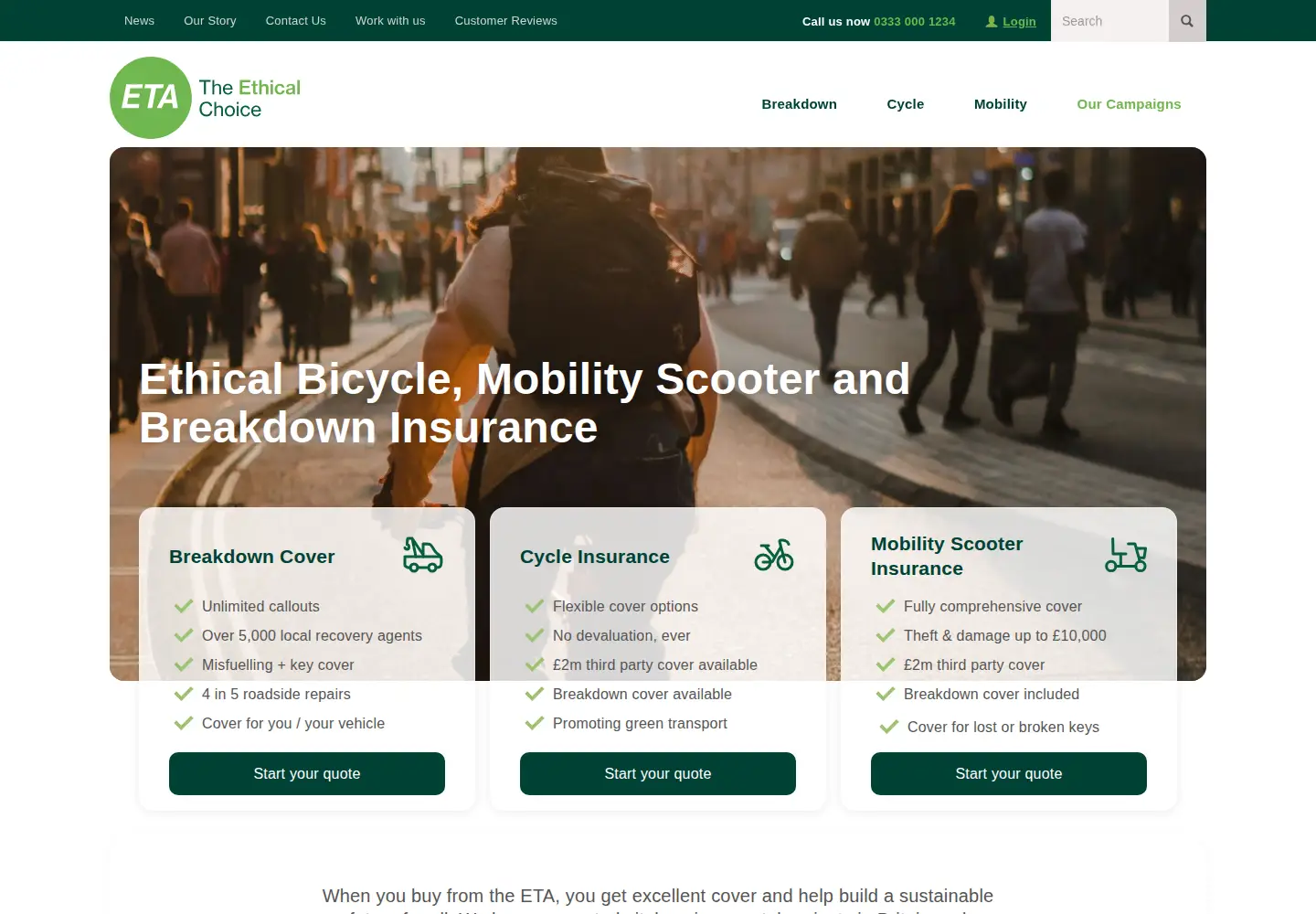 Screenshot of eta.co.uk