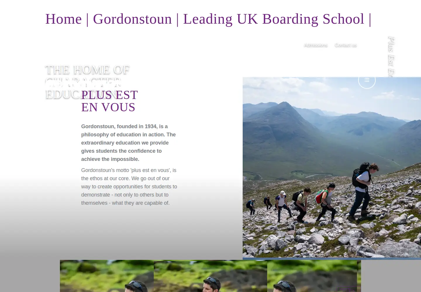 Screenshot of gordonstoun.org.uk