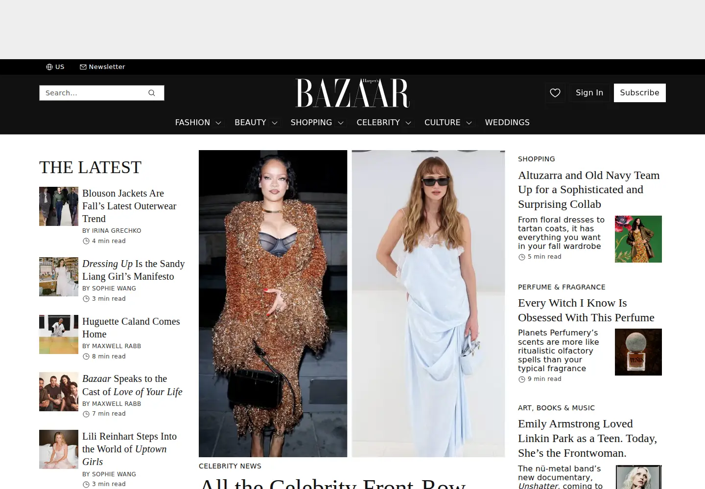 Screenshot of harpersbazaar.com