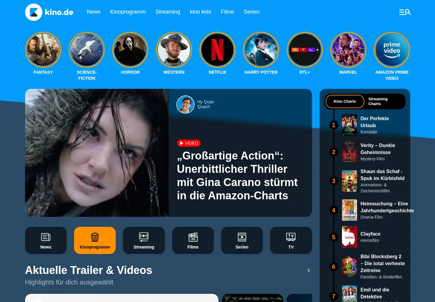 Captured homepage of moviemaze.de in the current scan