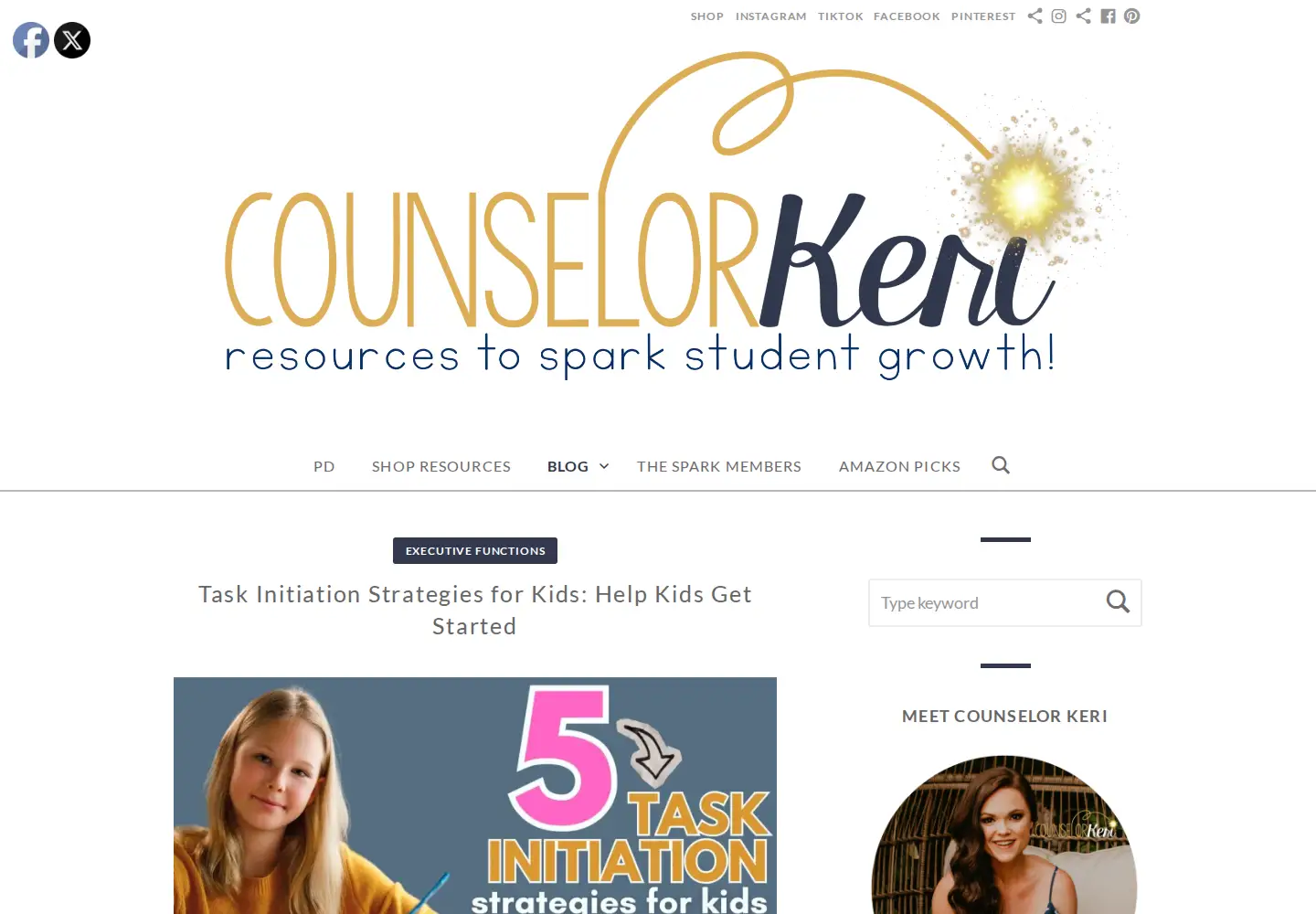 Captured homepage of counselorkeri.com in the current scan