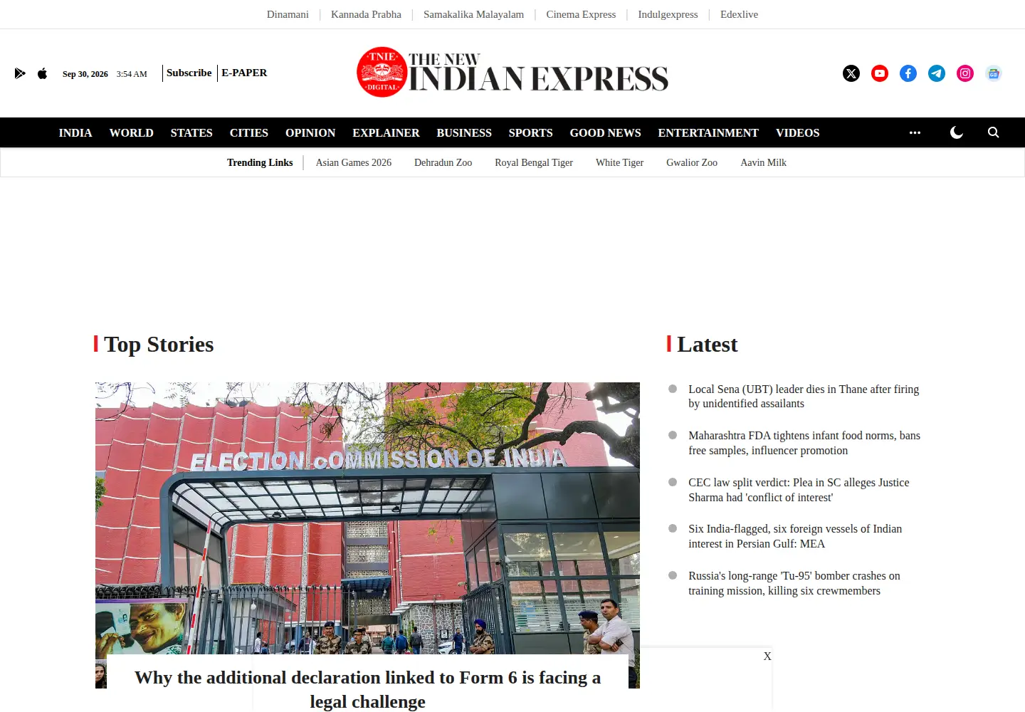 Screenshot of newindianexpress.com